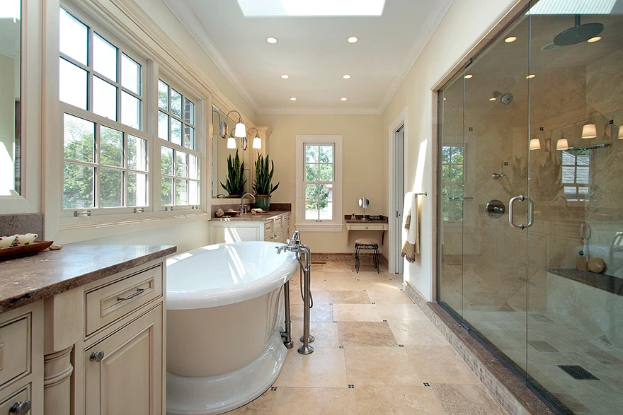 Remodeled bathroom interior