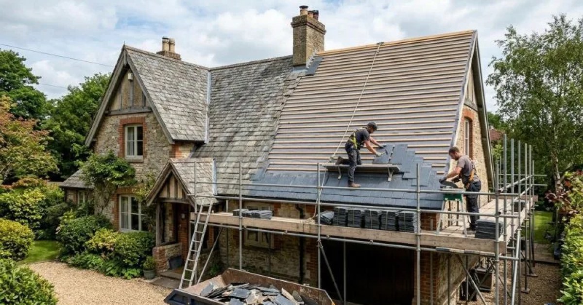 Roofing installation project